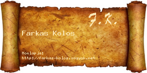 Farkas Kolos névjegykártya