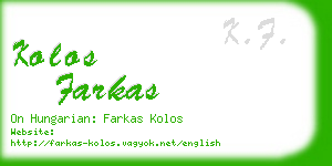 kolos farkas business card